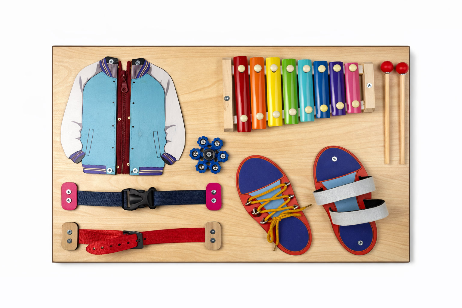 wooden busy board