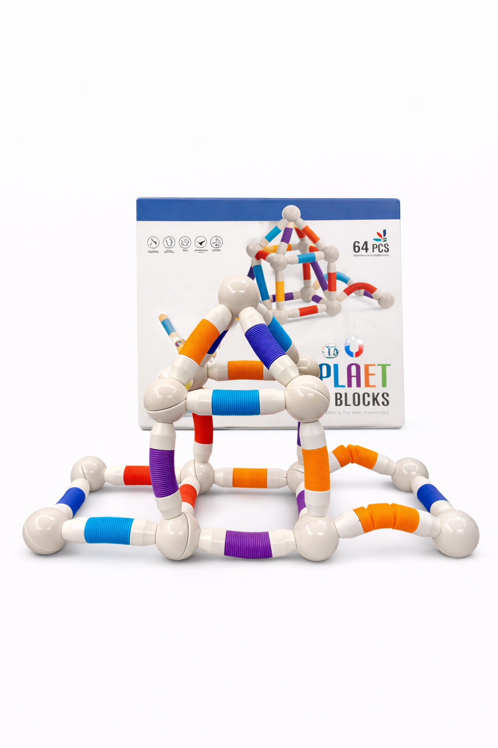 64 pcs Colorful magnet blocks for STEM play