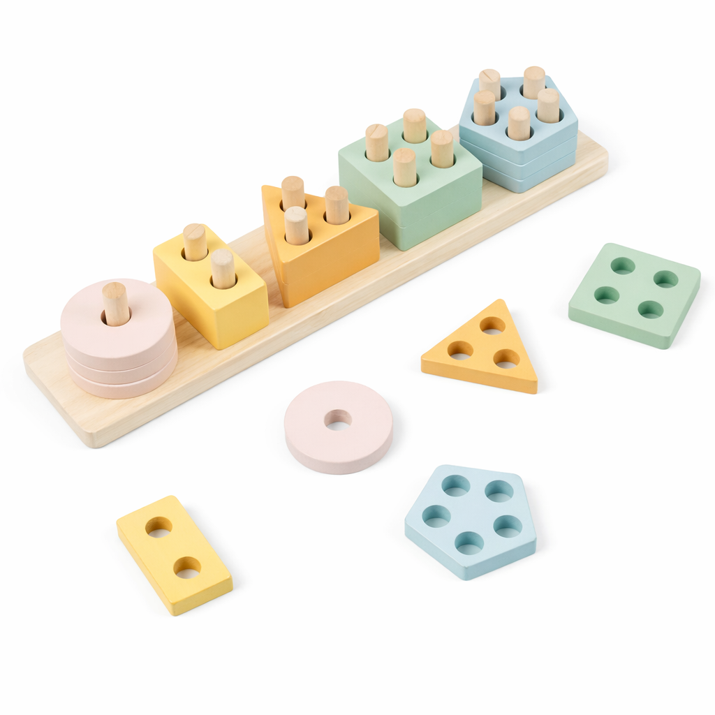 Shape Sorting Matching Baby Montessori Wooden Block