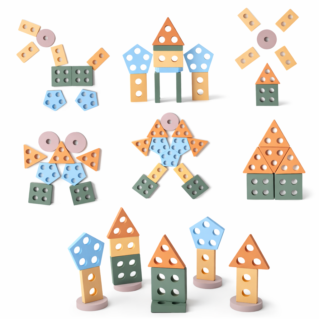 Shape Sorting Matching Baby Montessori Wooden Block