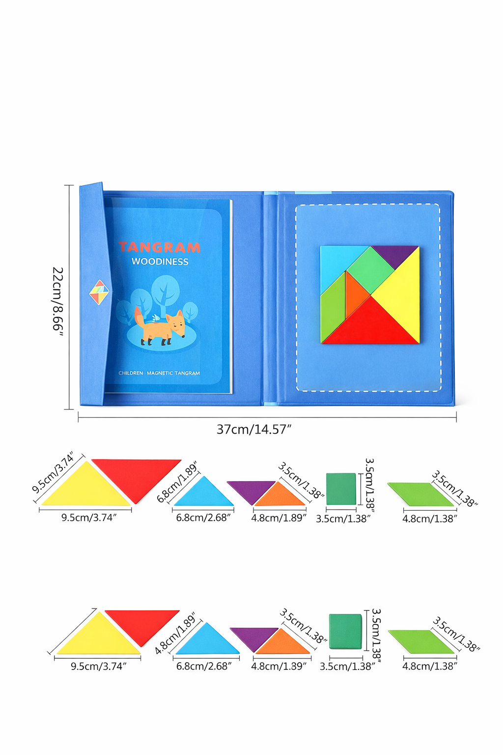Wooden Magnetic Tangram Puzzle for Children's Puzzle Toys