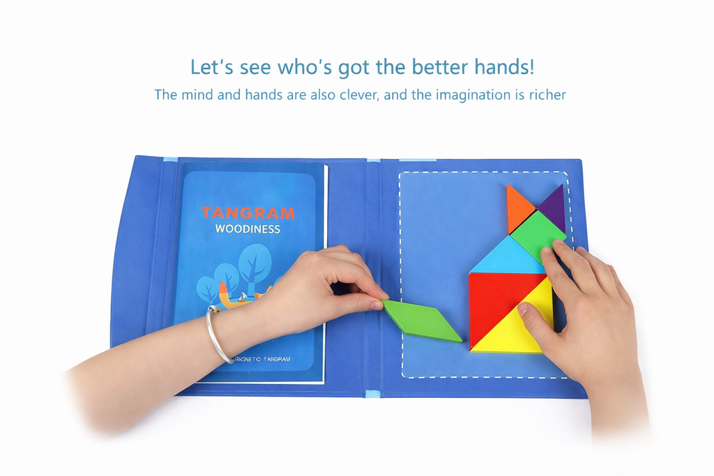 Wooden Magnetic Tangram Puzzle for Children's Puzzle Toys