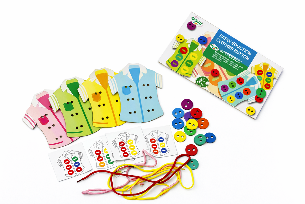 T-Shirt button Lacing Wooden toy