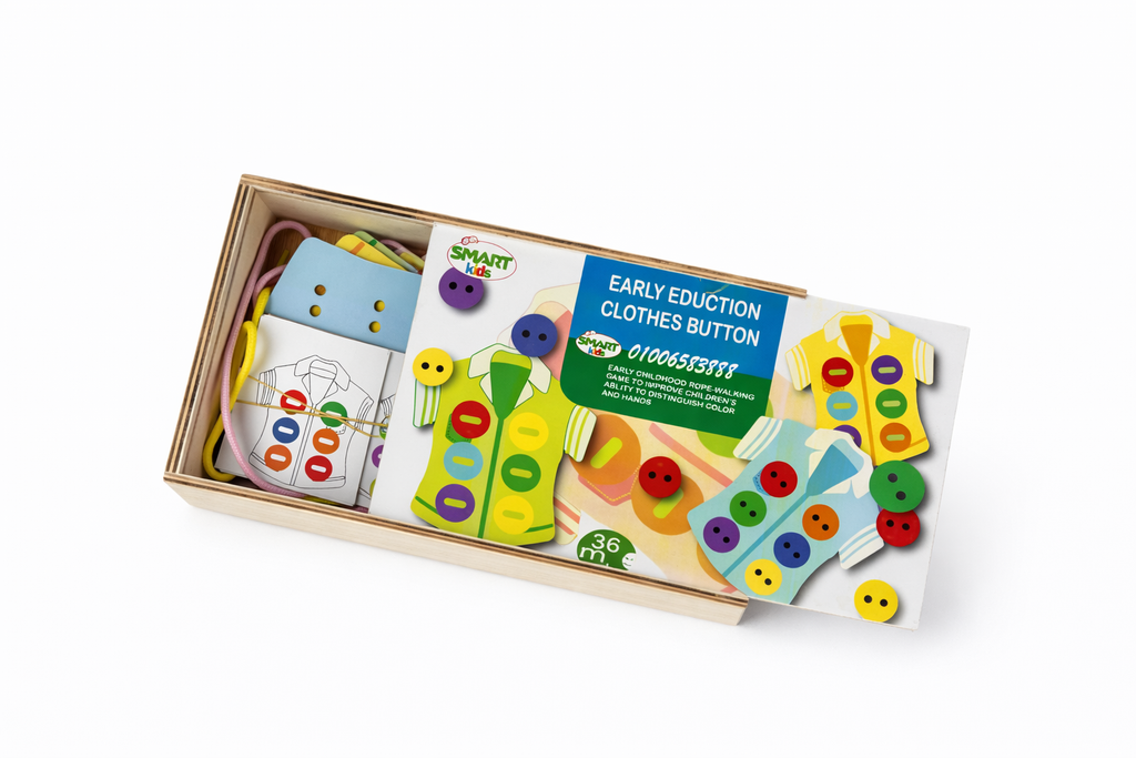 T-Shirt button Lacing Wooden toy