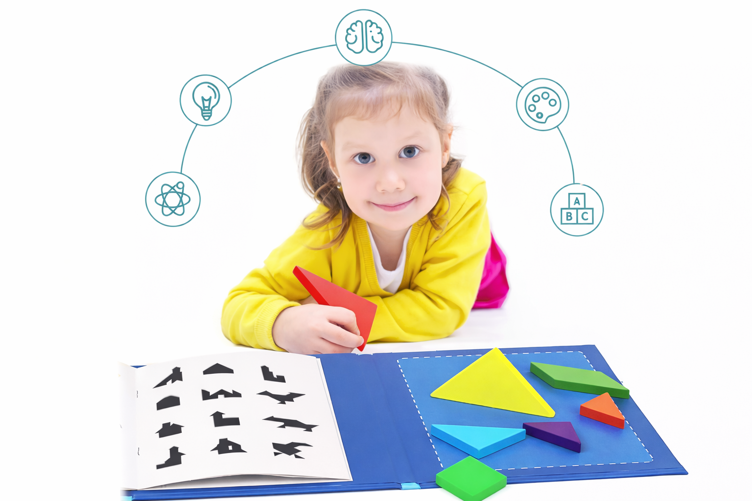 Wooden Magnetic Tangram Puzzle for Children's Puzzle Toys