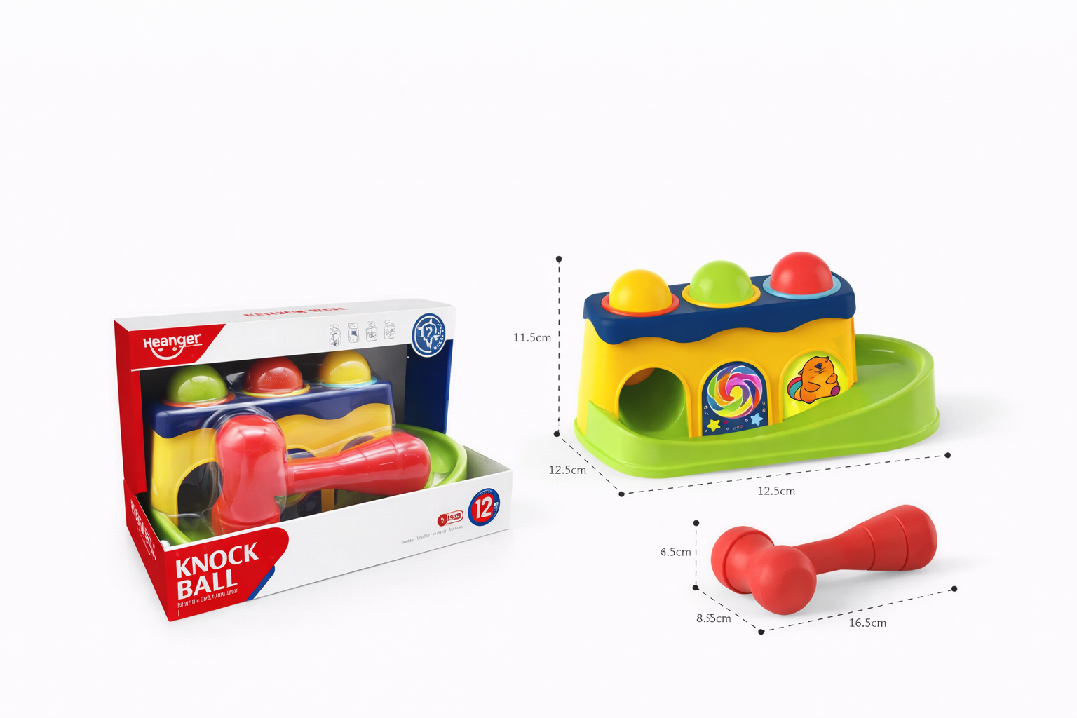 Children's hammer and ball drop toy