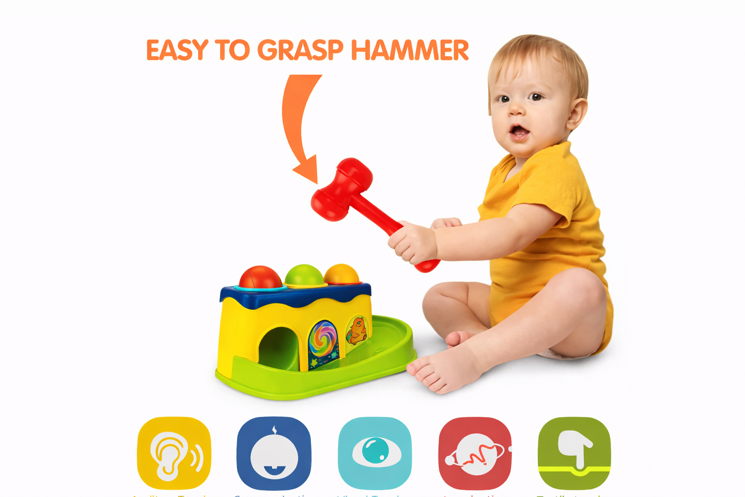 Children's hammer and ball drop toy