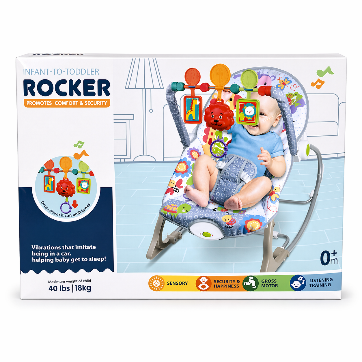 Newborn Vibrating Baby Sleep Recliner Rocking Chair