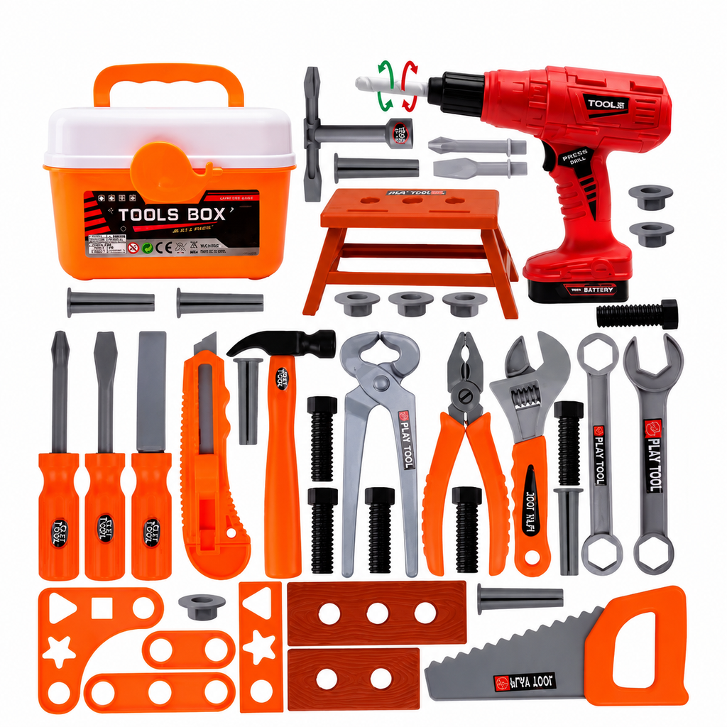 44PCS Workshop Tool Set for Girls and Boys-Role Play Repair Toolbox