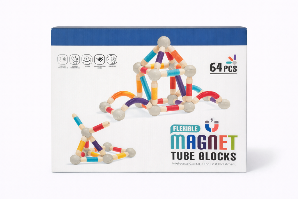 64 pcs Colorful magnet blocks for STEM play
