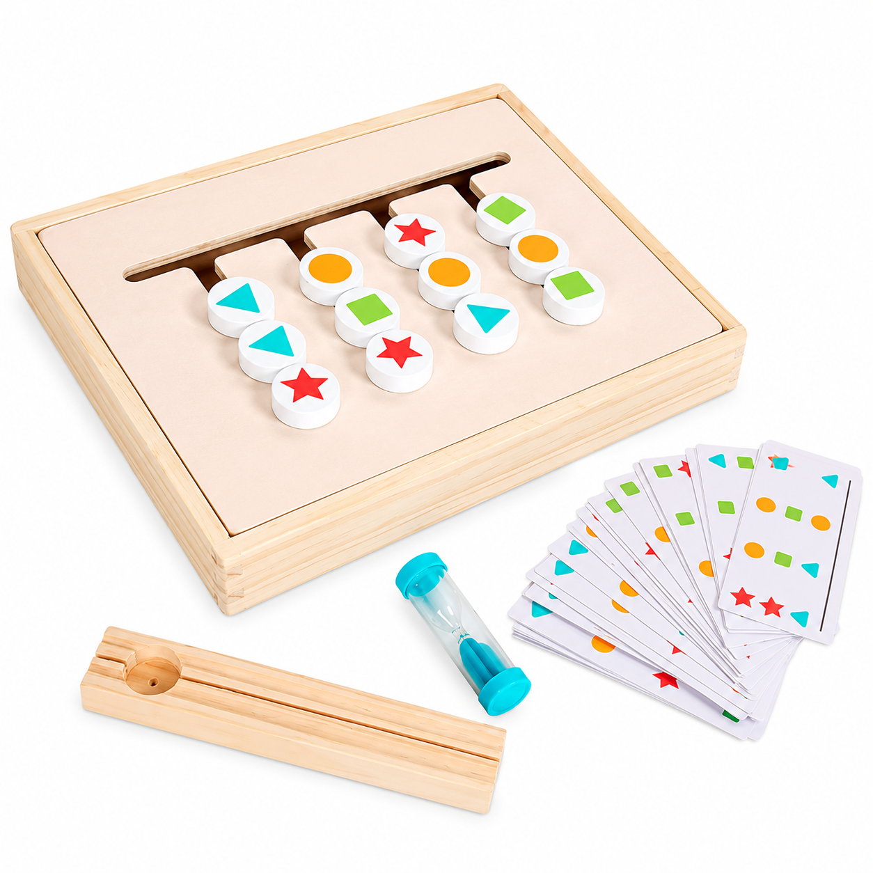 Wooden Color Sorting Logic Puzzle Game Brain Teaser IQ