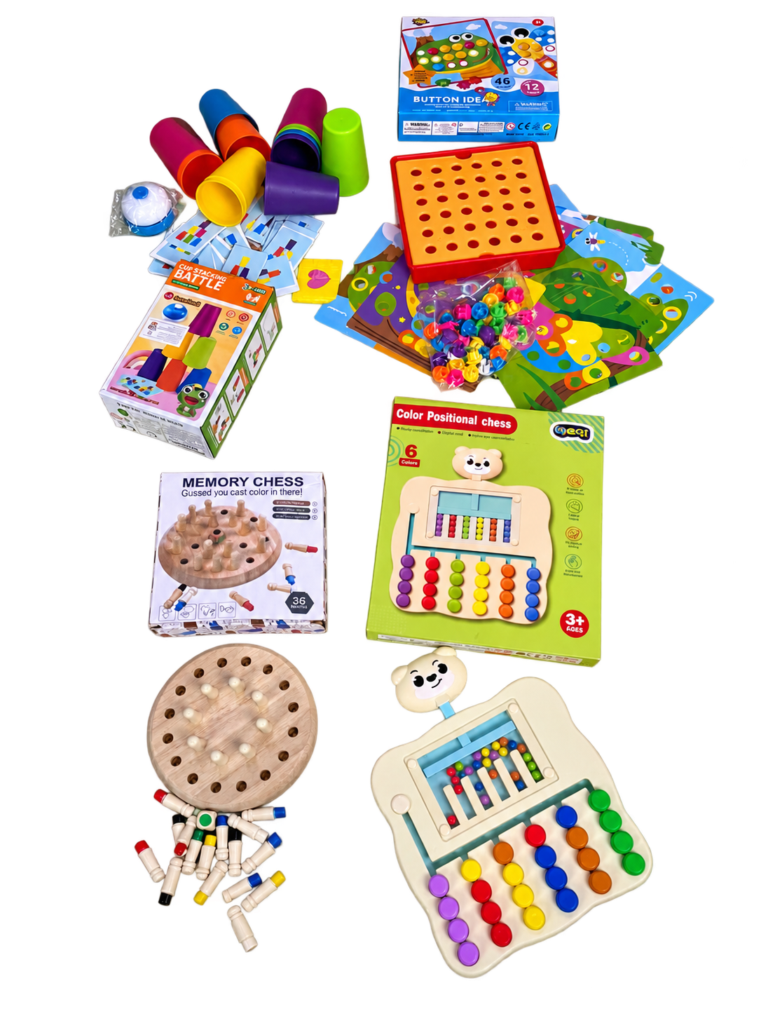 4-in-1 Montessori Learning Bundle – Think, Match, Stack & Play