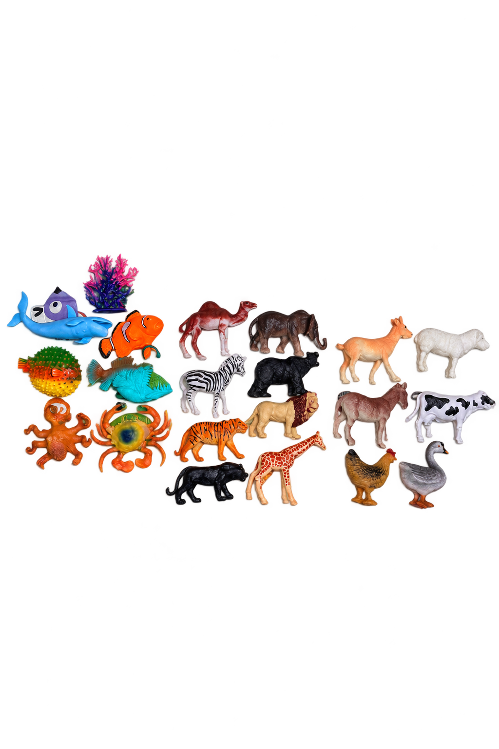 3-in-1 Animal Kingdom Adventure Set – Wild, Farm & Sea Animals