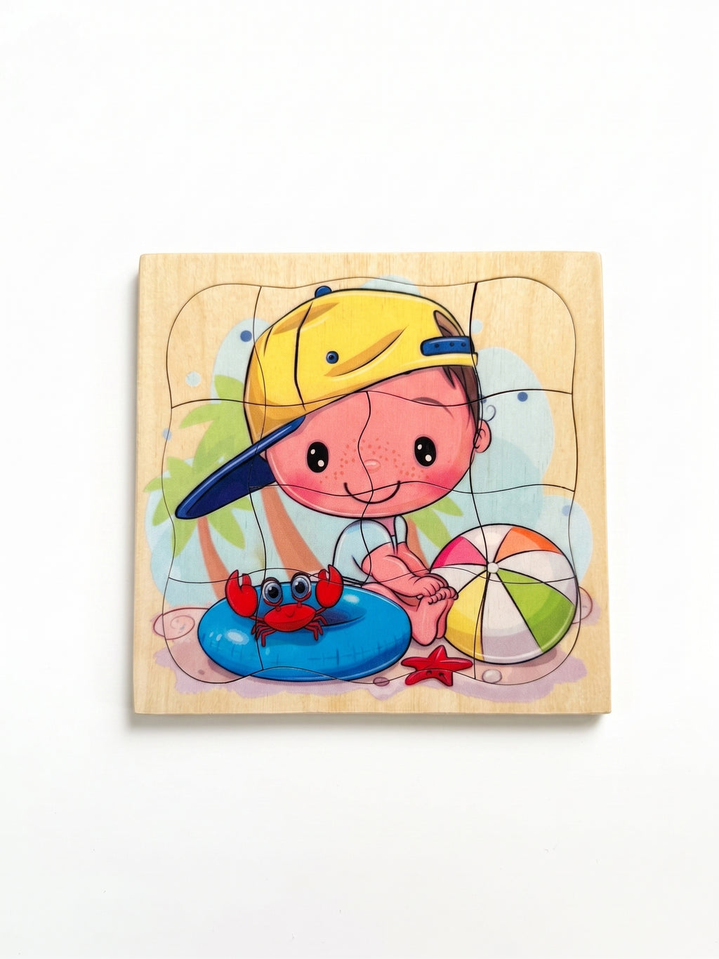 13 pieces Natural wood puzzel