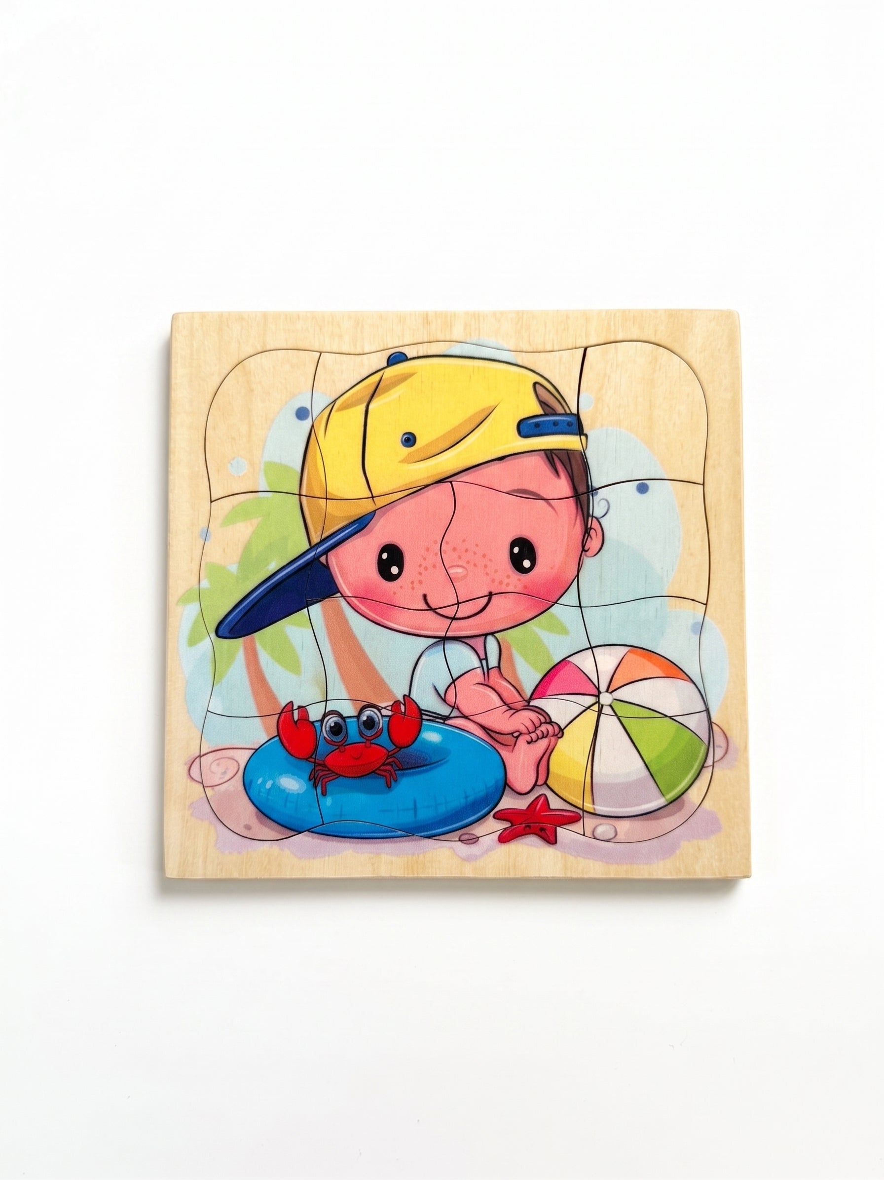 13 pieces Natural wood puzzel