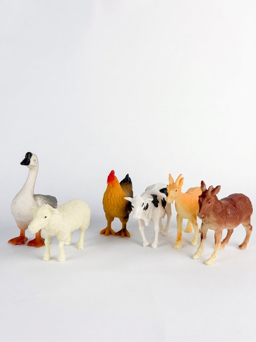 6 Educational Farm Animals Life Figures PVC Plastic
