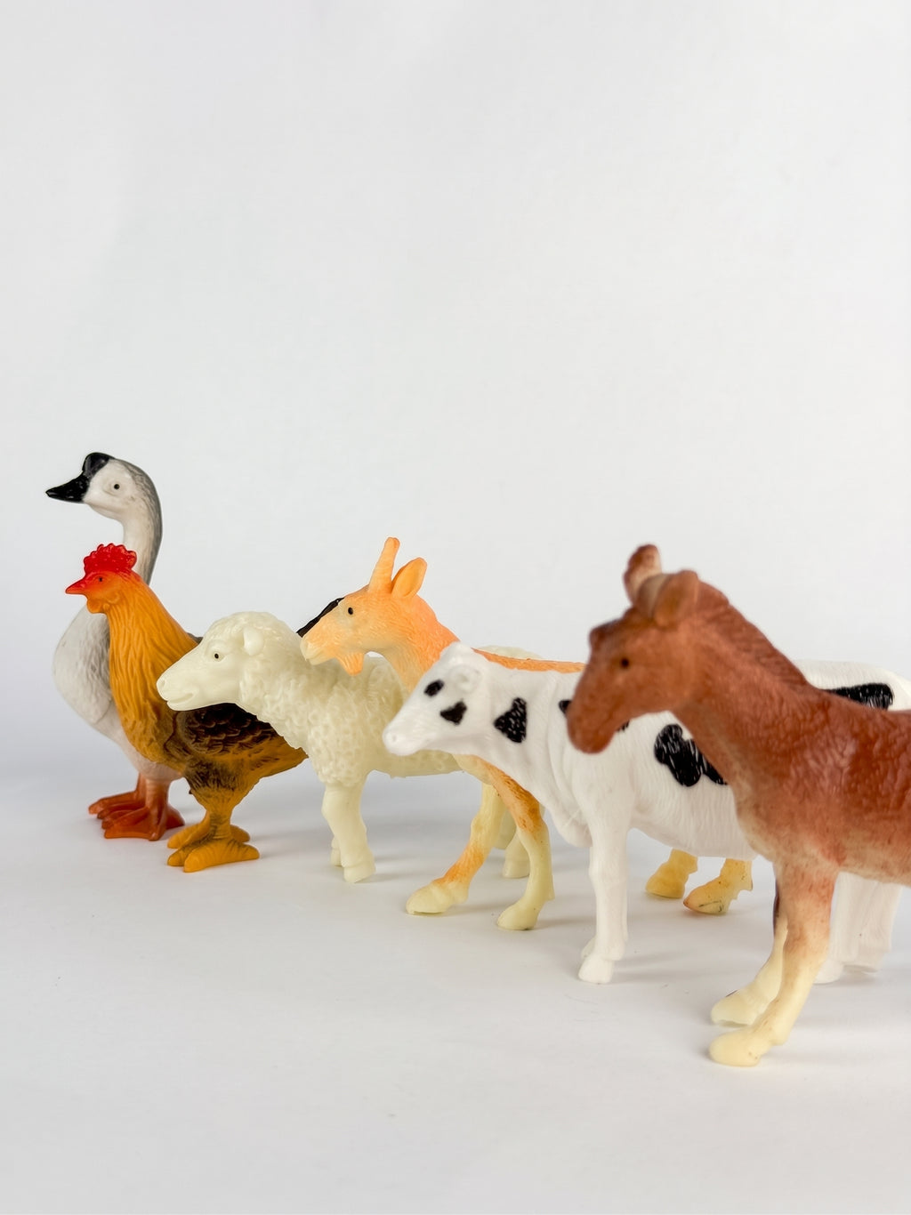 6 Educational Farm Animals Life Figures PVC Plastic