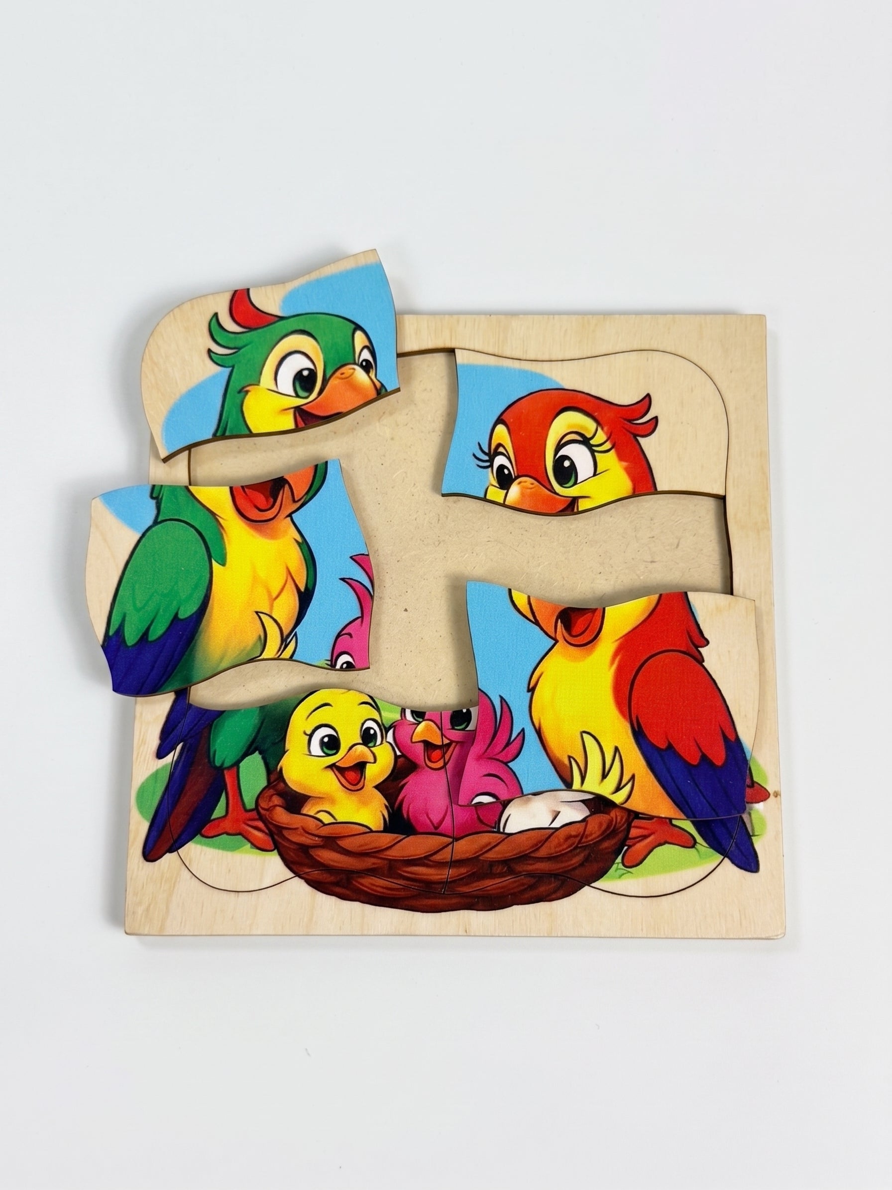 6 pieces Natural wood puzzle