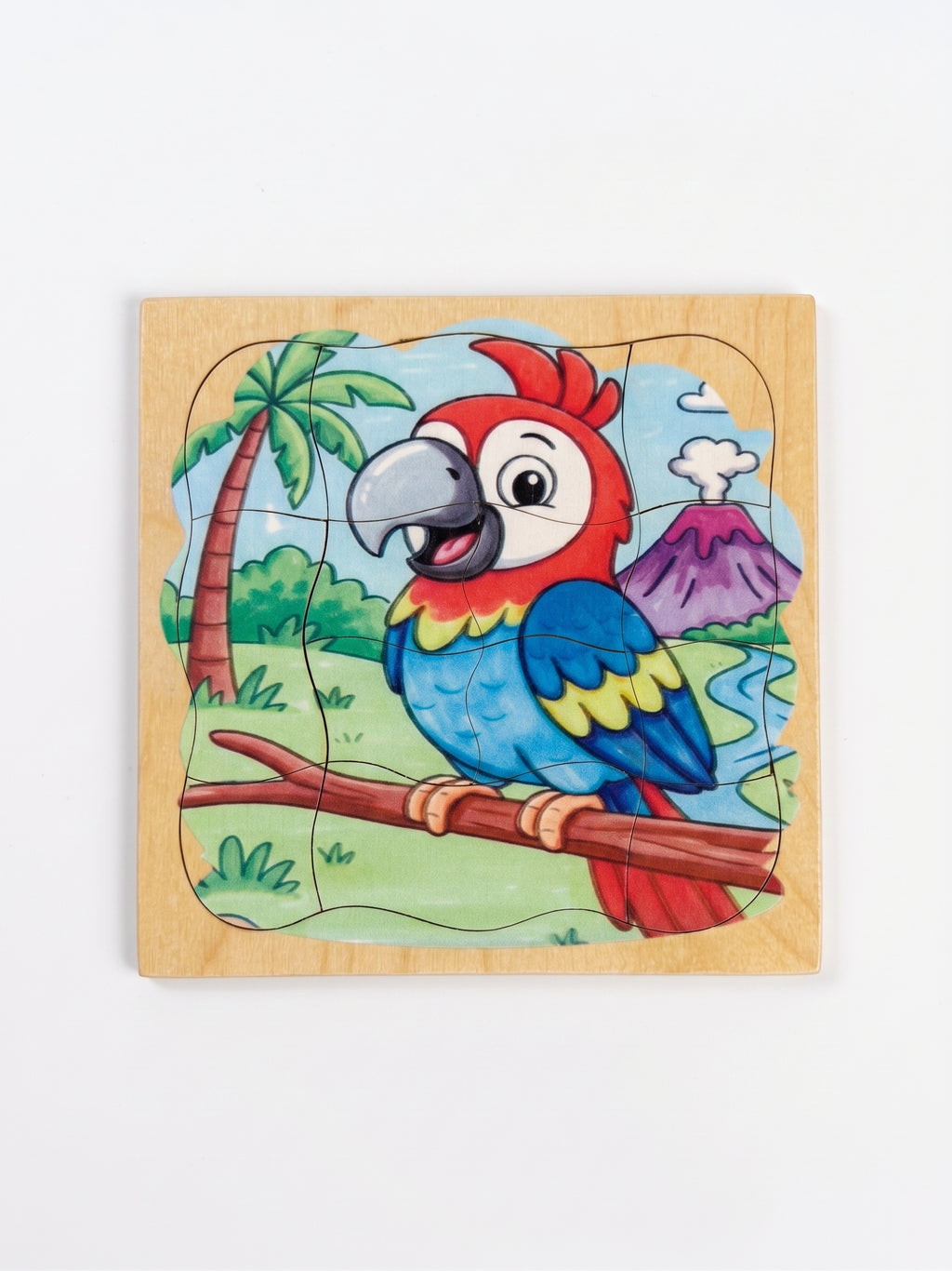 13 pieces Natural wood puzzel