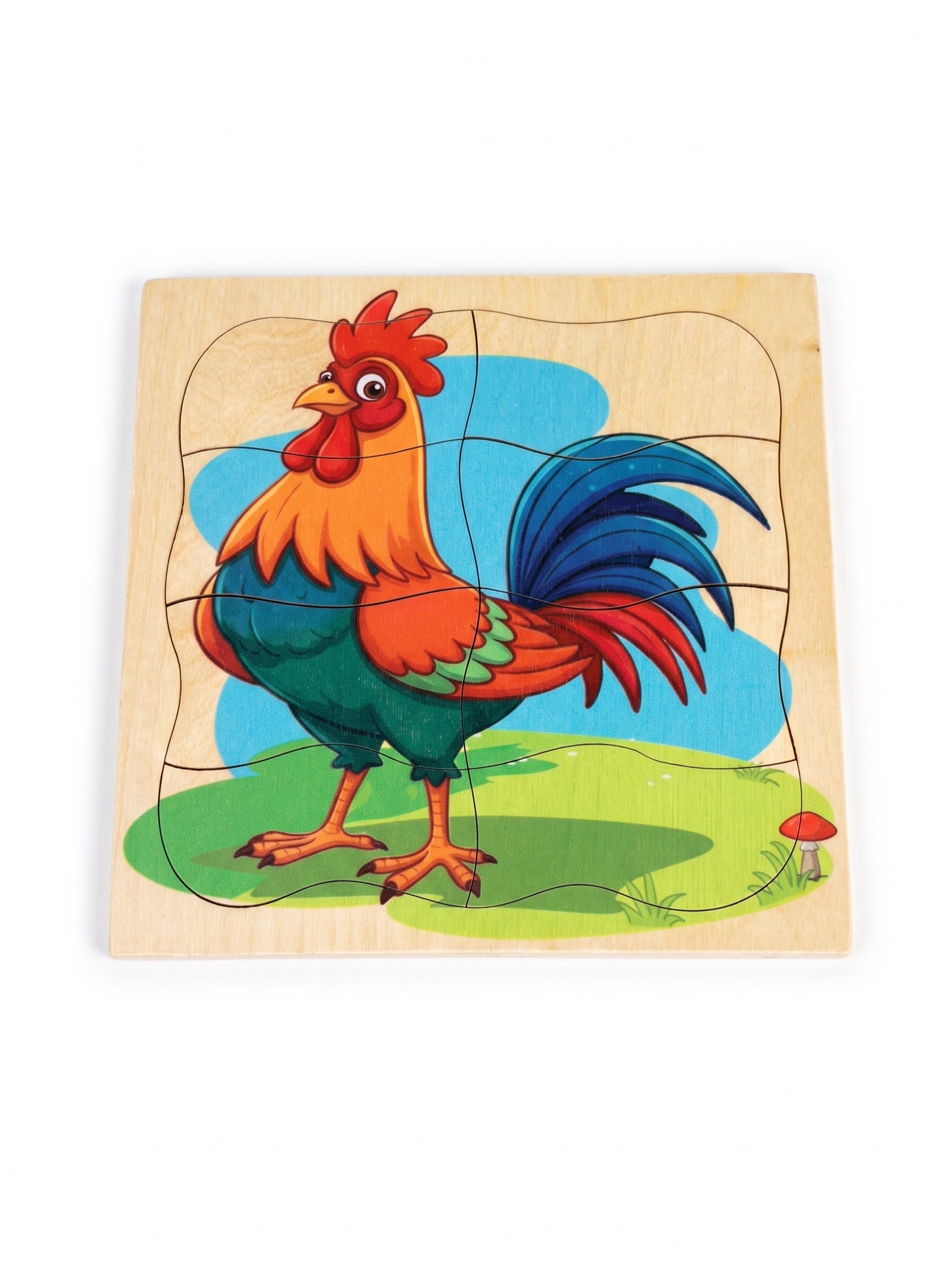 8 pieces Natural wood puzzel