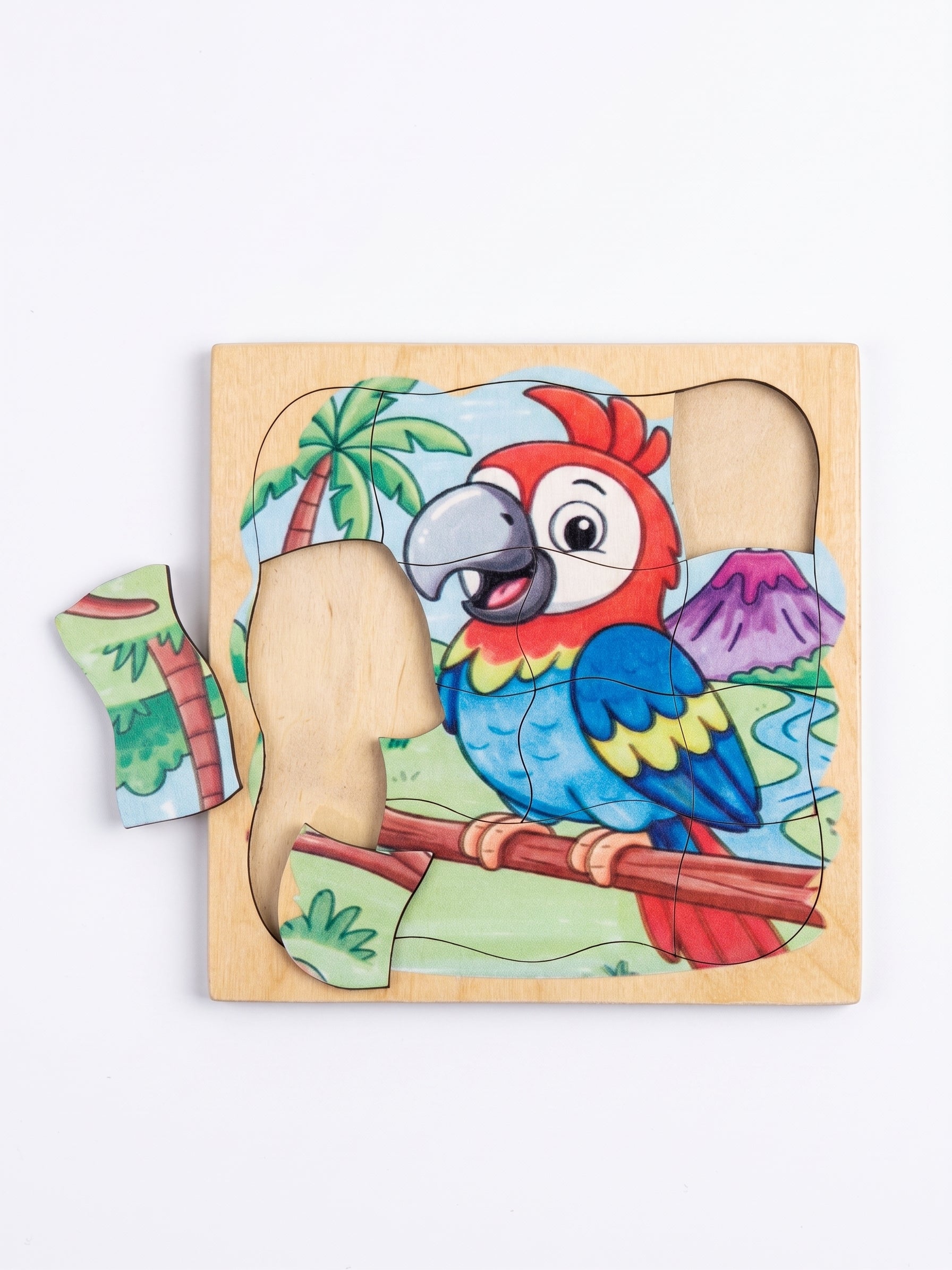 13 pieces Natural wood puzzel