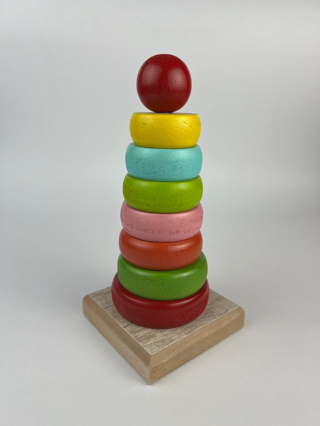 Small Rainbow Wood Ring Tower