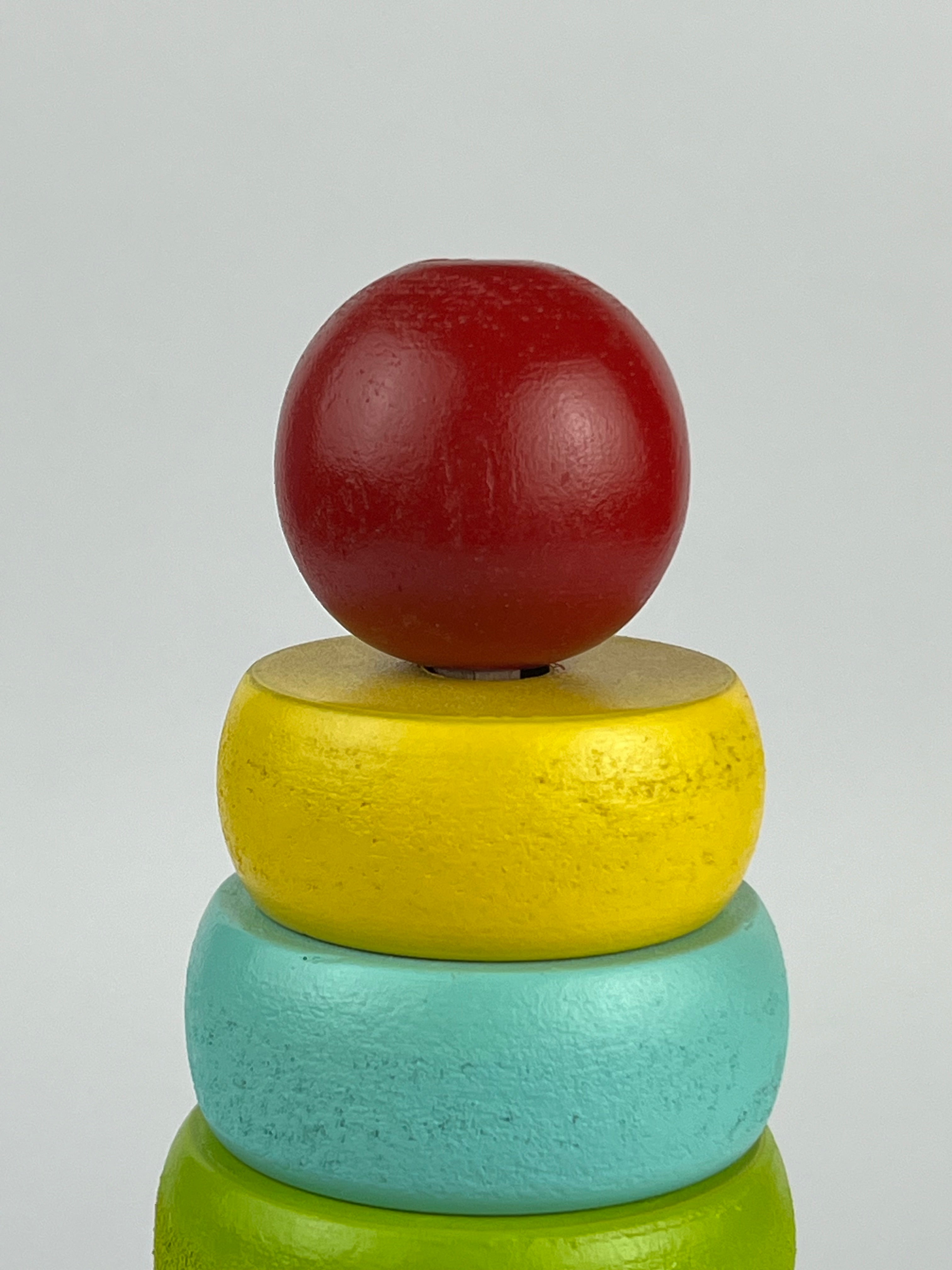 Small Rainbow Wood Ring Tower