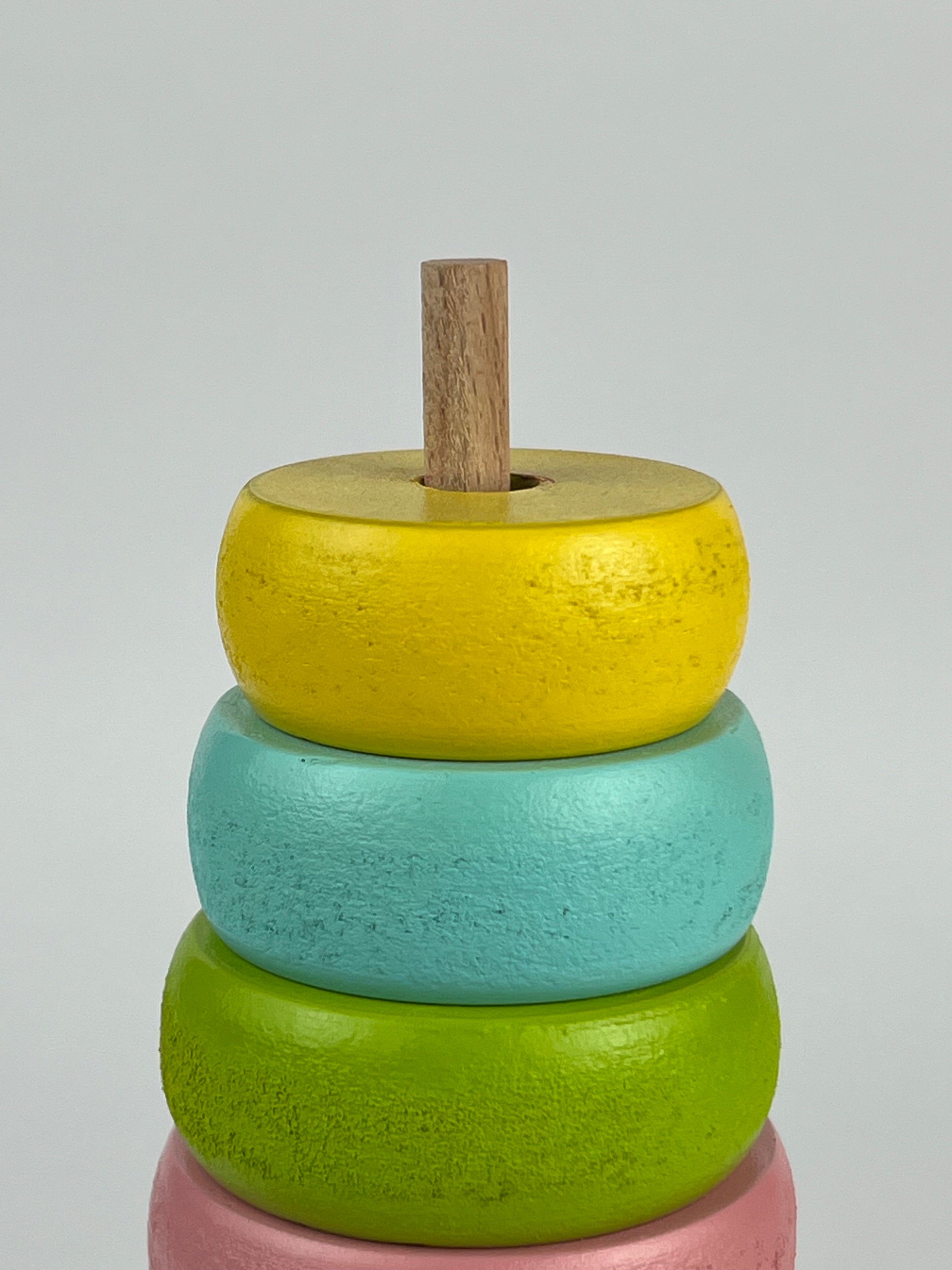 Small Rainbow Wood Ring Tower