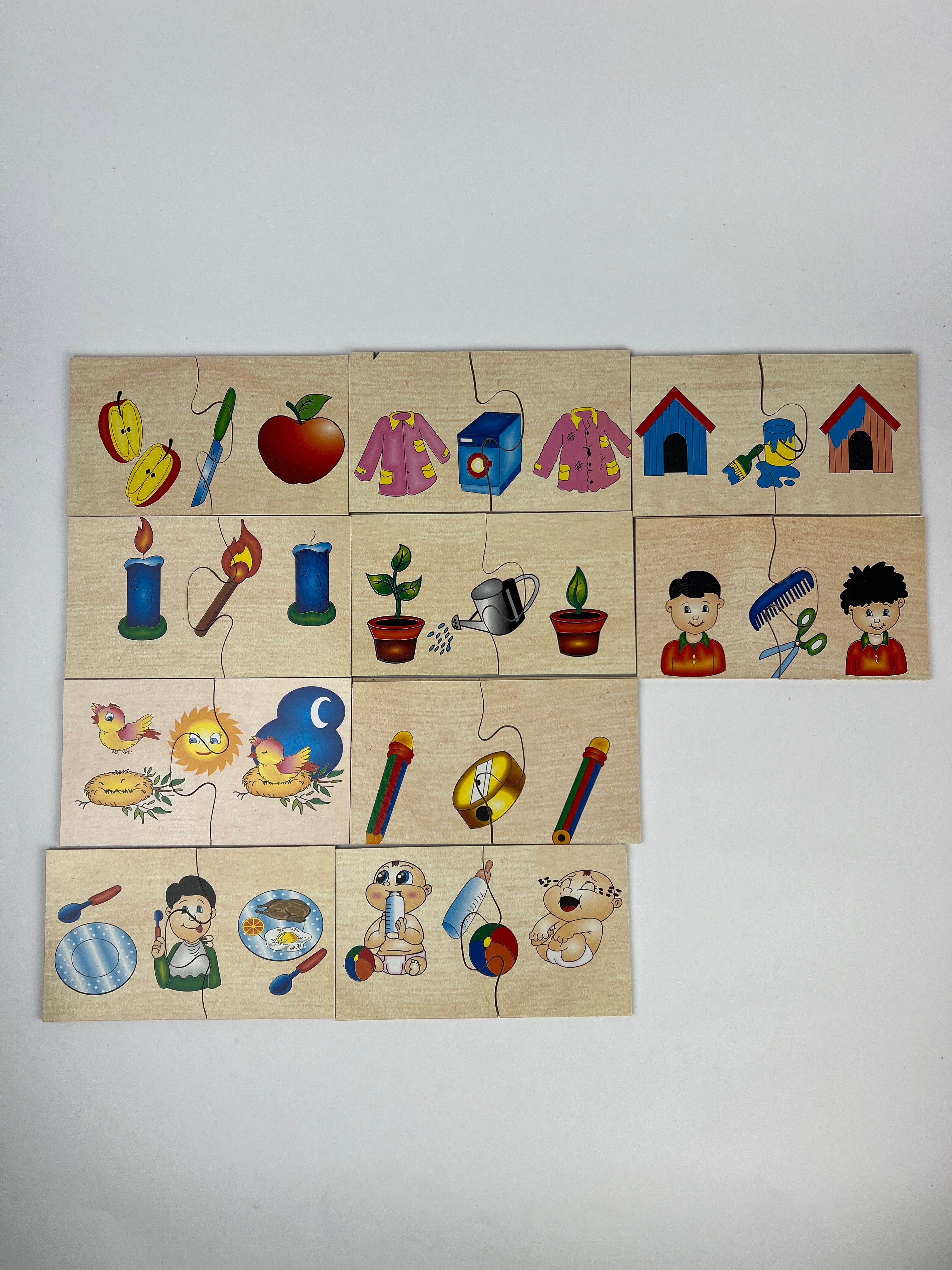Before and After Wooden Flash Cards