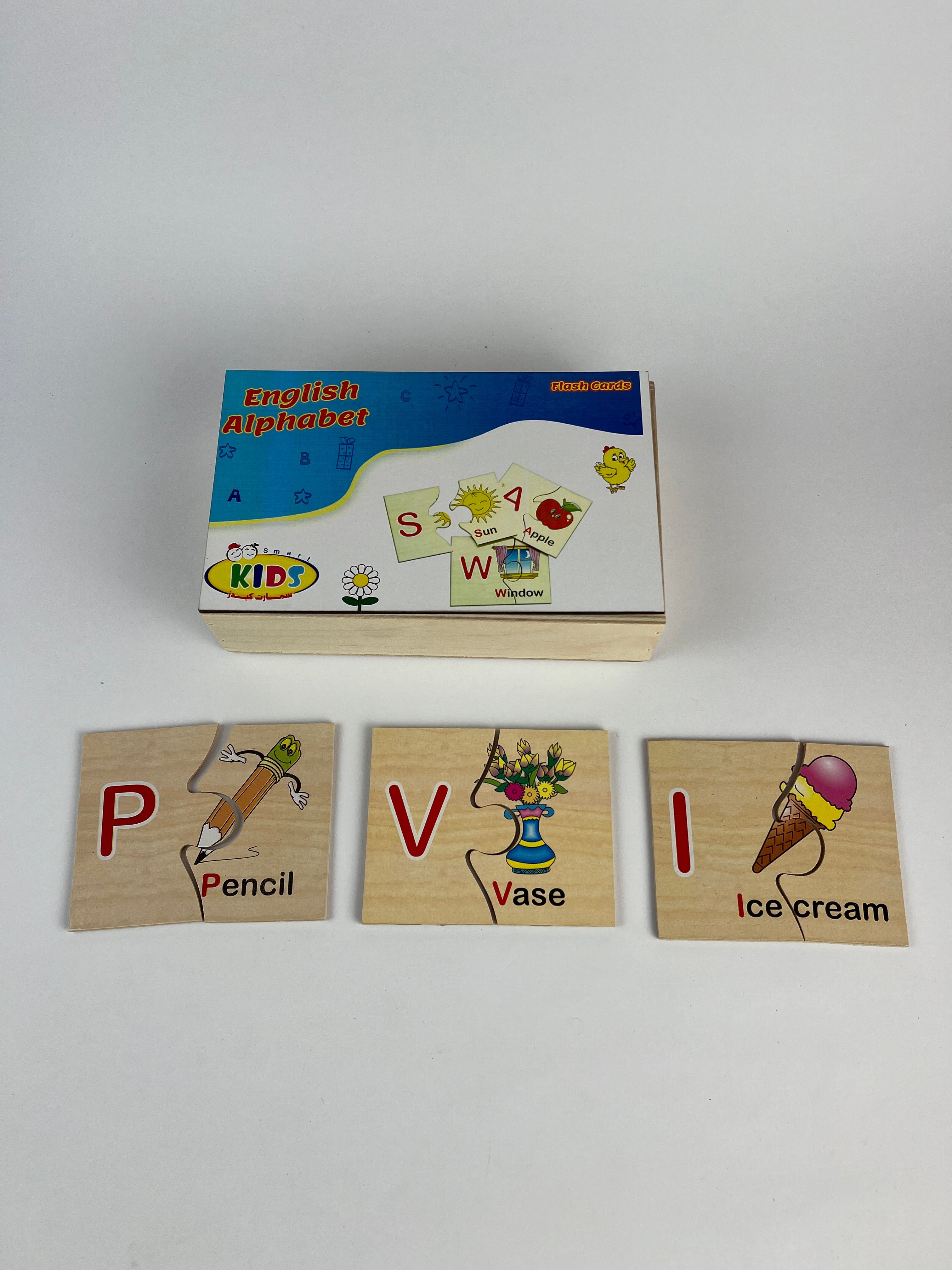 English Letters Wooden Flash Cards
