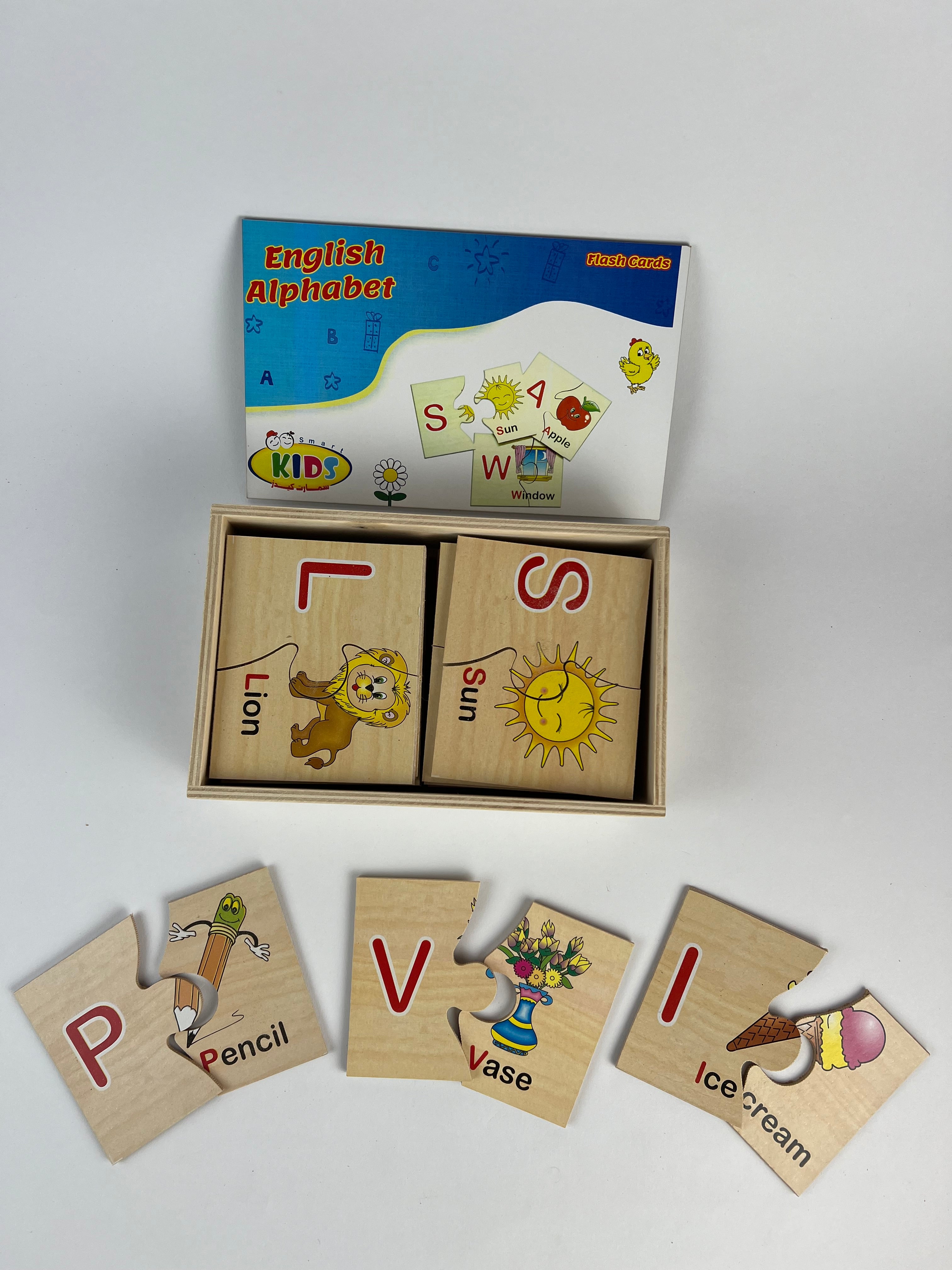 English Letters Wooden Flash Cards