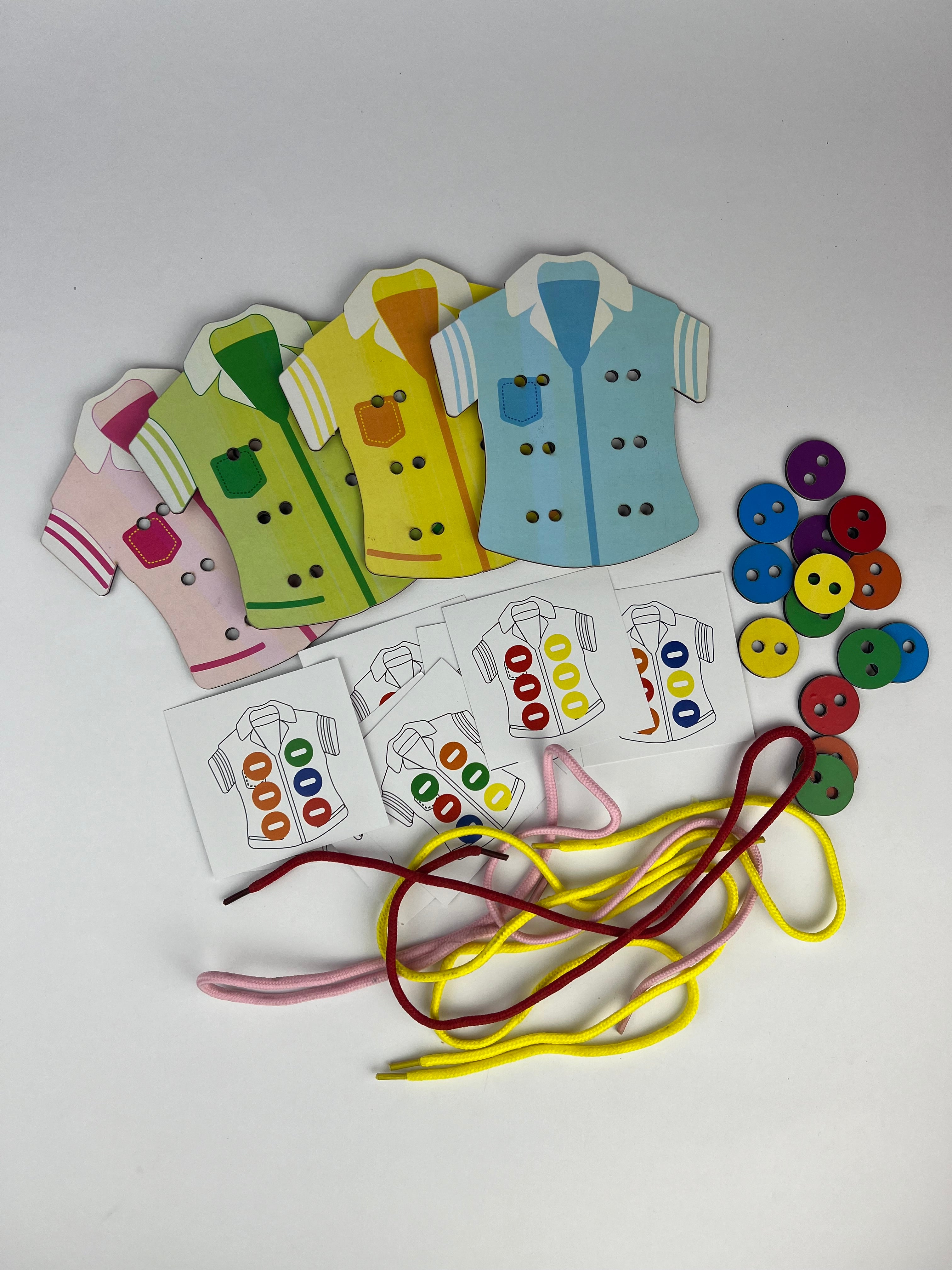 T-Shirt Button Lacing Wooden toy