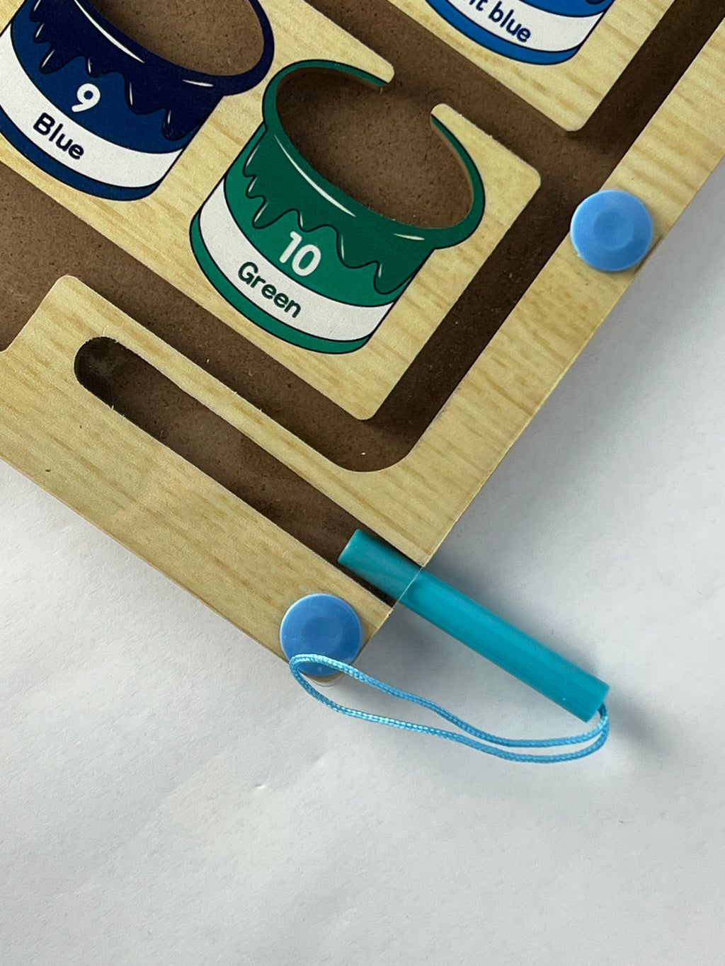 wooden color sorting magnet maze