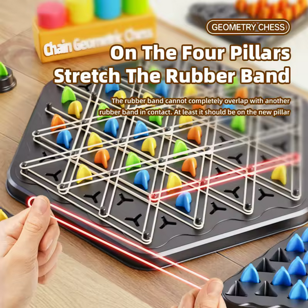 Educational Geometry Chain Chess Puzzle Triangle Toy Board Game