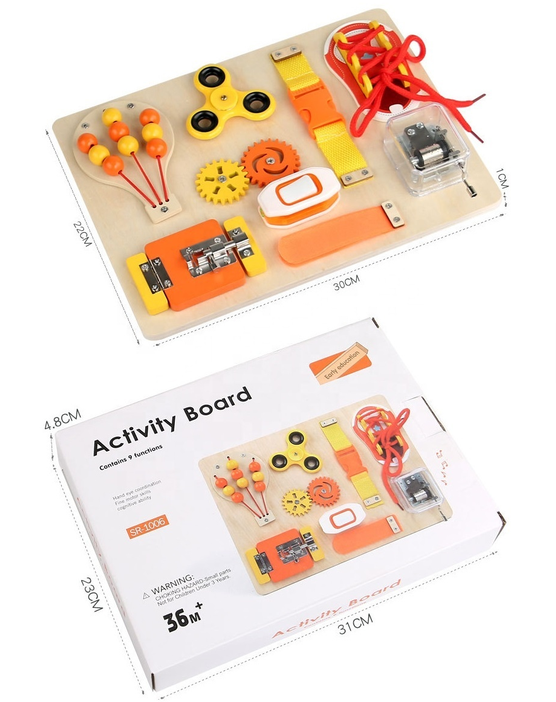 wooden busy board