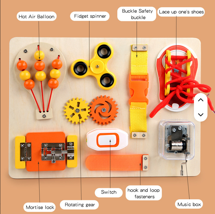 wooden busy board