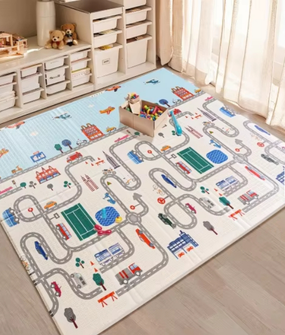 Foldable & Reversable Large Waterproof Foam Baby Mat 1.8*2 m