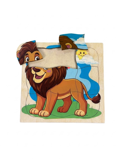 9 pieces Natural wood puzzle