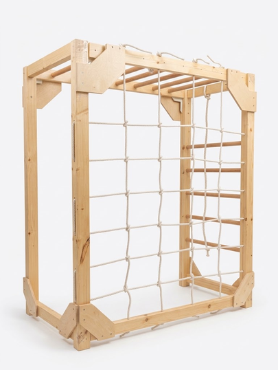 Montessori Multi-functional Solid Wood Indoor Climbing Set with Active Swedish Ladder Gymnastic Rings Rock Climbing