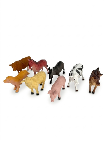 8 pieces Educational Farm Animals Life Figures PVC Plastic