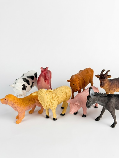 8 pieces Educational Farm Animals Life Figures PVC Plastic