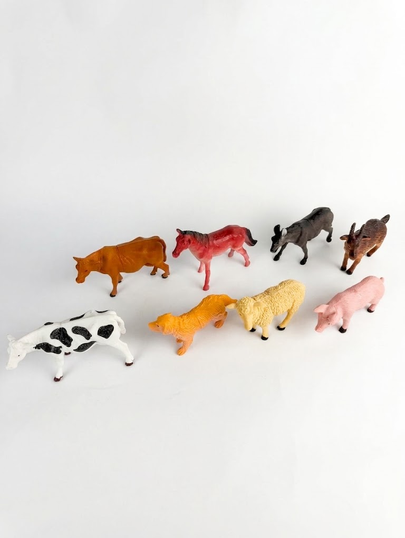 8 pieces Educational Farm Animals Life Figures PVC Plastic
