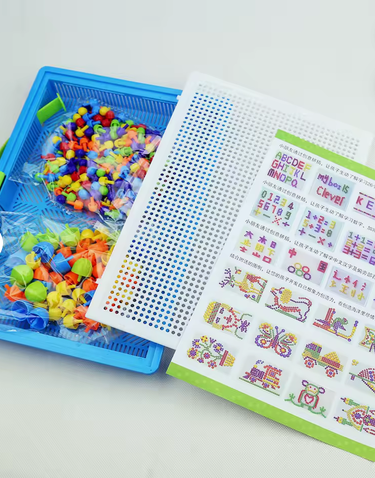 puzzle Games Jigsaw Board Game 296 Pieces Grain Mushroom Nail Beads