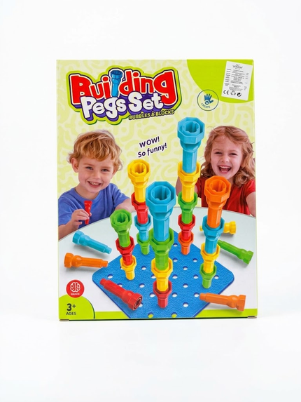 Soft Silicone Button Puzzle Mushroom Pegs Educational Color-Recognition Interlocking Combination Toy Early Childhood