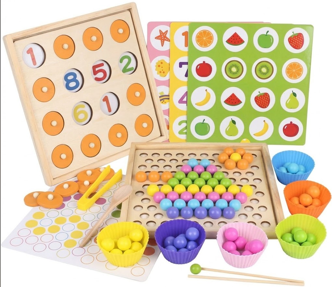 Beaded memory game 2-in- 1