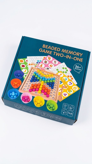 Beaded memory game 2-in- 1