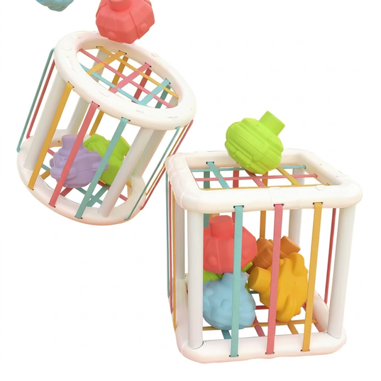 Rainbow Color Recognition Children's Building Block Stacking Finger Fine Grasping Training Plastic Safe Educational Toy for Ages