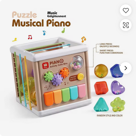 Baby Sensory Activity Cube with Piano