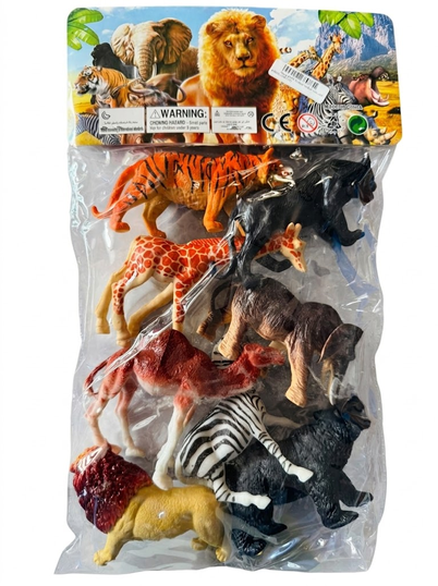 8 pieces wild animals plastic characters