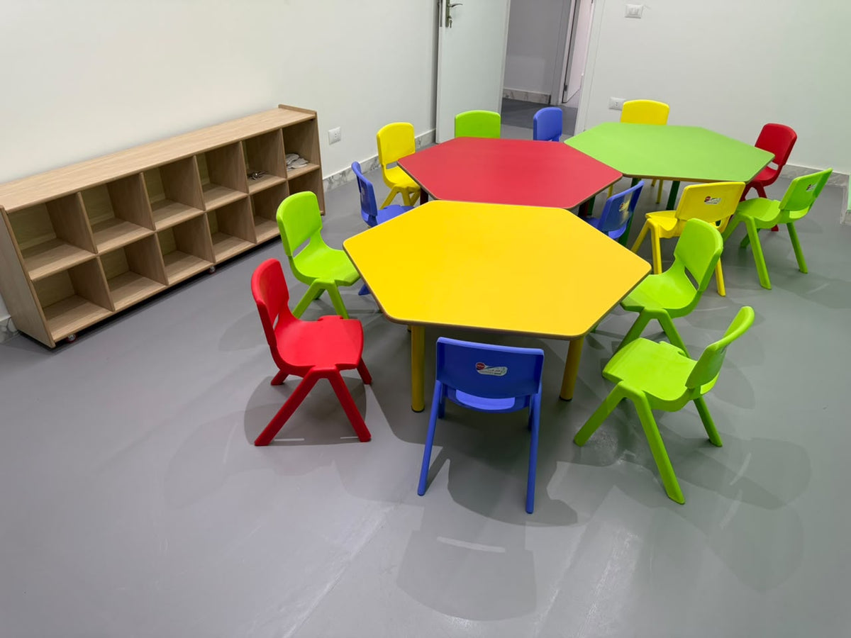 Hexagonal kids table size 120*120 cm